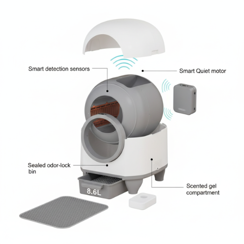 LittrBox Numa™ Smart Self-Cleaning Litter Box – 90L Extra-Large Interior